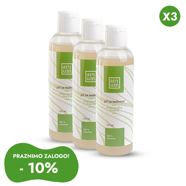 Balenie 3x Prírodný sprchový gél Citrónová tráva